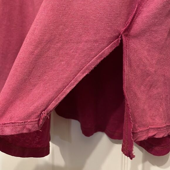 Free People We the Free Faded Pink Raw Trim with Criss Cross Shoulders Top - Picture 5 of 9